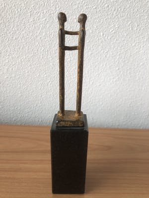 Brons (Onbekend) - Heel apart beeldje " BEDANKT " kopen? Bied vanaf 35!