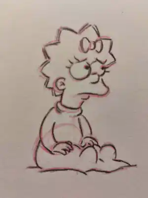 Matt Groening - originele productietekening - Maggie - ingelijst + certificaat verkocht voor € 105!