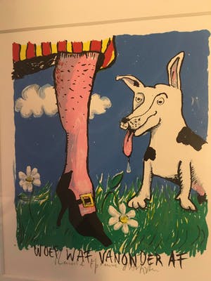 Niet of onleesbaar gesigneerd - woef waf van onder af kopen? Bied vanaf 1!
