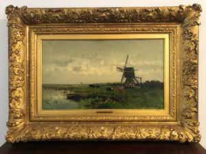Willem Weissenbruch - Molen in Hollands landschap verkocht voor € 750!