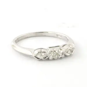 14k witgouden ring met Bolsjewiek geslepen diamant tot. 0.20ct – G/H - SI kopen? Bied vanaf 275!