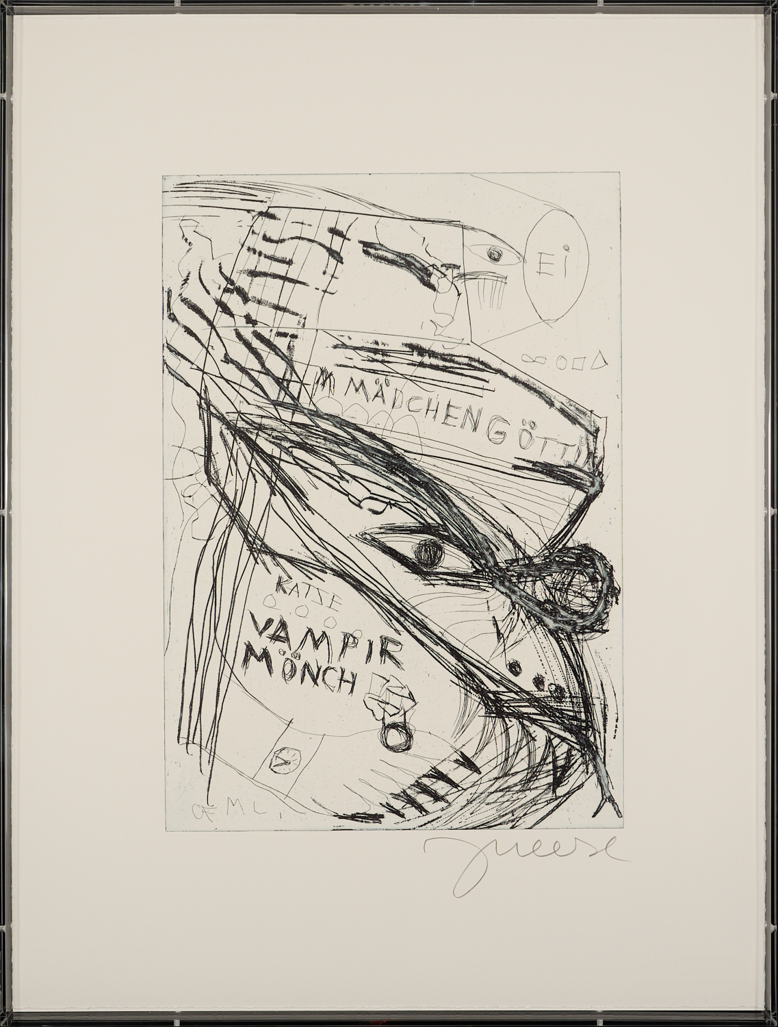 Jonathan Meese - Expressieve Ets - 2006 - Gesigneerd - in Swiss hand-made case kopen? Bied vanaf 690!
