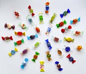 Seguso - 34 Murano Snoepjes- Candys-Sweets verkocht voor € 60!