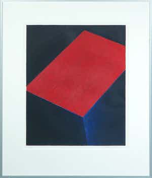 Jeroen Henneman - Litho, Vlak rood - Ingelijst verkocht voor € 130!