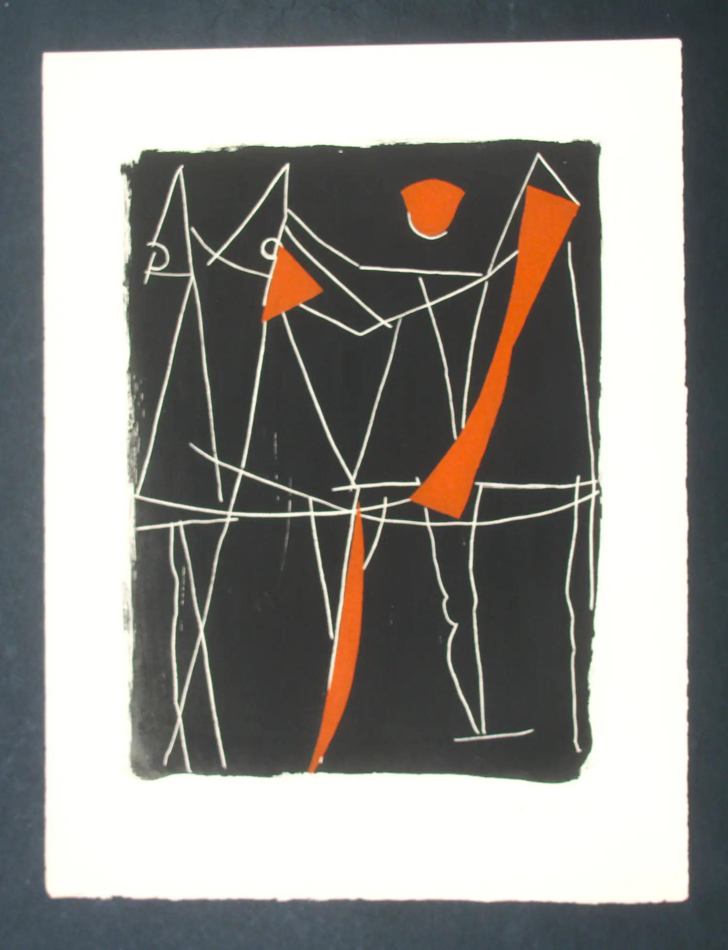 Marino Marini、quadriga、希少画集画、新品額装付 Original Italian MCM Modernist Signed Abstract Lithograph