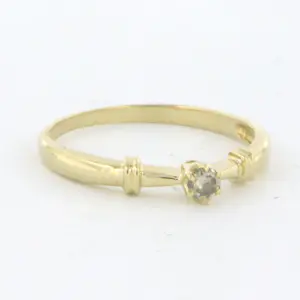 14k geel gouden solitair ring met briljant geslepen diamant 0.07 ct - rm 17.75 kopen? Bied vanaf 120!