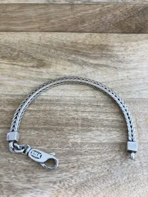 Zilveren armband met vierkante vossenstaart schakel kopen? Bied vanaf 59!