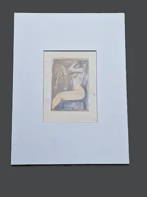 Theo Beerendonk - jaren 50 - expressionistische gemengde techniek- "naakte dames" gesigneerd kopen? Bied vanaf 52!