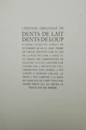 Jacques Villon - Dents de lait. Dents de loup. kopen? Bied vanaf 350!