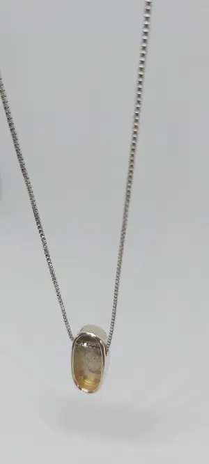 Italiaanse Zilveren (925) Collier met hanger ingelegd met parelmoer kopen? Bied vanaf 45!