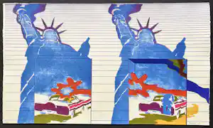 Ulrich Baehr - Freiheitsstatue - Große signierte nummerierte Orig. Lithographie 1968 - Pop Art kopen? Bied vanaf 99!