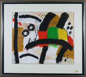 Henk Postma - Acryl op papier, Zonder titel - Ingelijst kopen? Bied vanaf 150!