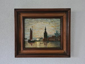 Niet of onleesbaar gesigneerd - Pointillistisch haventje kopen? Bied vanaf 1!