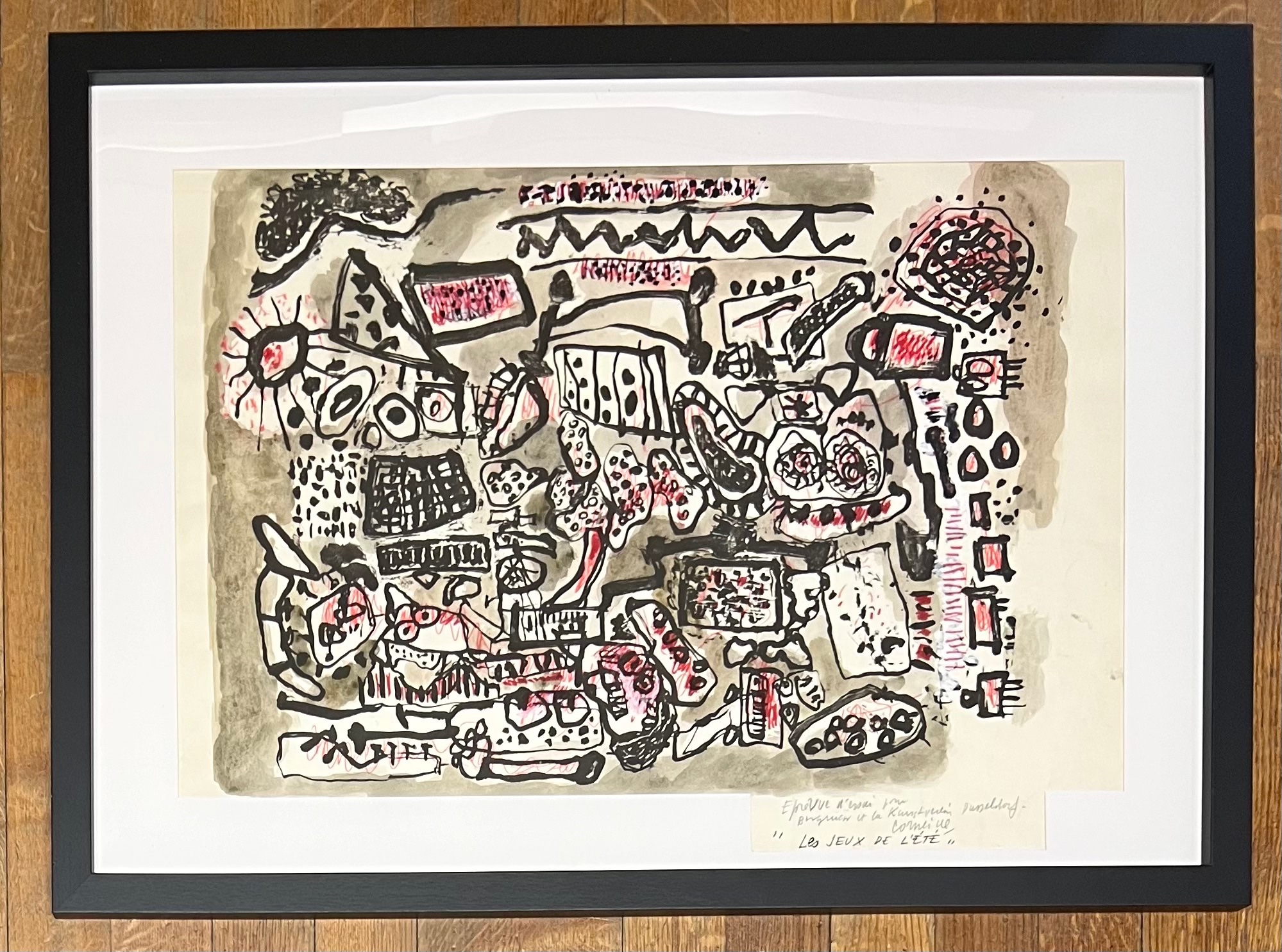 Corneille - Met de hand geaquarelleerde lithografie: De zomerspelen, 1966. Unica. Galerie... kopen? Bied vanaf 2000!