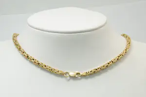 27 - Zo goed als nieuw en relatief lang 14krt geel-gouden "konings" collier kopen? Bied vanaf 1500!