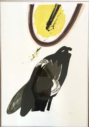 Lei Molin - Gesigneerde litho, vogel, ingelijst ( groot) verkocht voor € 145!