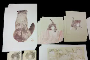 Mohaier Dariush - Lot van ca. 130 litho's!! voor de kattenliefhebbers! kopen? Bied vanaf 1!