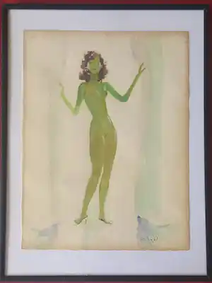 Jean-Gabriel Domergue - Nu aux rideaux kopen? Bied vanaf 100!