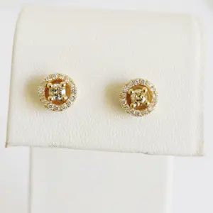 Diamanten halo-oorringen kopen? Bied vanaf 640!