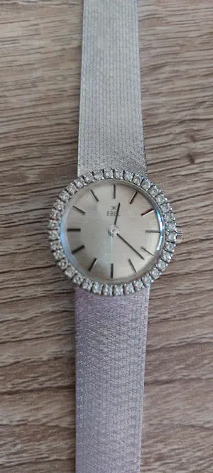 18K Goud - 18kt Witgouden Ebel horloge met 36 briljantjes kopen? Bied vanaf 1350!