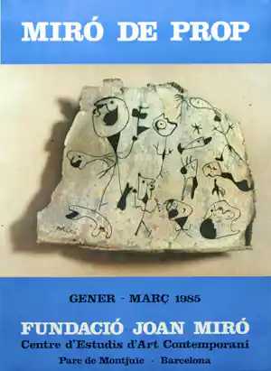 Joan Miro - Affiche “Miró de Prop - Barcelona, 1985”. Gesigneerd in de plaat. verkocht voor € 30!