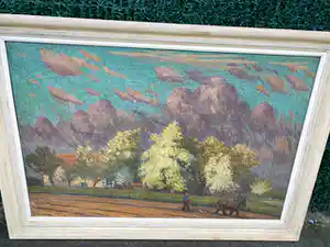 Guillaume Montobio - Landschap met paard en kar verkocht voor € 199!