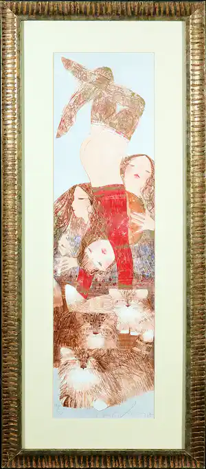 Mohaier Dariush - Litho, Zonder titel - Ingelijst verkocht voor € 35!