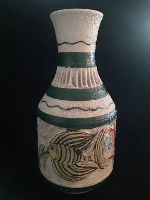 Aldo Londi - Italiaanse Sgraffito vaas, fantasie zeewezens, Fratelli Fanciullacci kopen? Bied vanaf 175!
