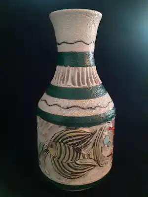 Aldo Londi - Italiaanse Sgraffito vaas, fantasie zeewezens, Fratelli Fanciullacci kopen? Bied vanaf 175!