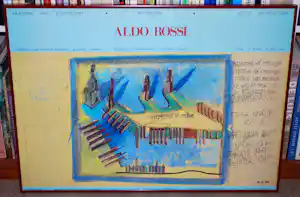 Aldo Rossi - architect Kop van Zuid, Rotterdam - handgesigneerd 1985 verkocht voor € 135!