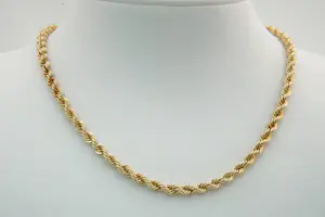 77 - Elegant 14 karaat geel gouden "koord" collier - klein model kopen? Bied vanaf 415!