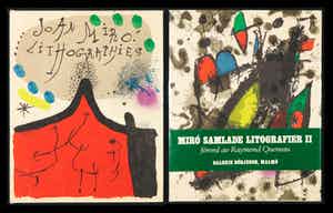 Joan Miro - Samlade Litografier I en II, Twee overzichtscatalogi met originele litho's verkocht voor € 220!