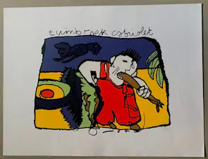 Herman Brood - zeefdruk: Tuinbroek cabriolet kopen? Bied vanaf 295!