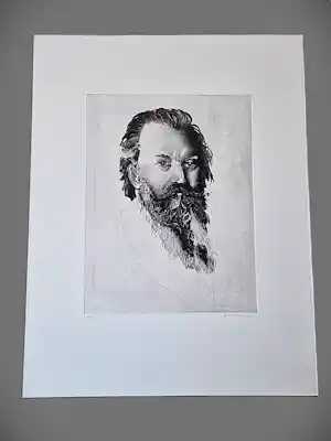 Jan Prins - in zeer kleine oplage (15) gemaakte droge naald Ets "johannes Brahms" gesigneerd kopen? Bied vanaf 42!