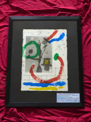 Joan Miro - Abstrakt Tierkreiszeichen "Fische verkocht voor € 150!
