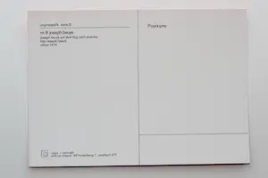 Joseph Beuys - JOSEPH BEUYS: Karte "Flug nach Amerika", 1974, signiert,Version rosa kopen? Bied vanaf 100!
