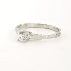 18k witgouden solitair ring met briljant geslepen diamant 0.06 ct - rm 16.25 kopen? Bied vanaf 170!