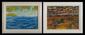 Pieter Haan - Acryl op paneel, Lot van twee landschappen - Ingelijst kopen? Bied vanaf 1!