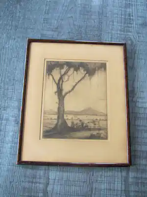 Jan Poortenaar - landschap op Java - Nederlands Indië verkocht voor € 25!
