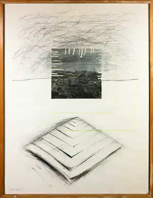 Geertjan van Oostende - Gemengde techniek op papier, Zonder titel - Ingelijst (Groot) verkocht voor € 60!