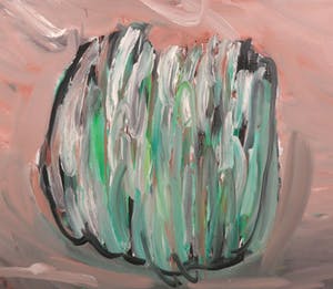 Henk Schuring - Olieverf op doek, Groen object - Ingelijst (Zeer groot) kopen? Bied vanaf 1!