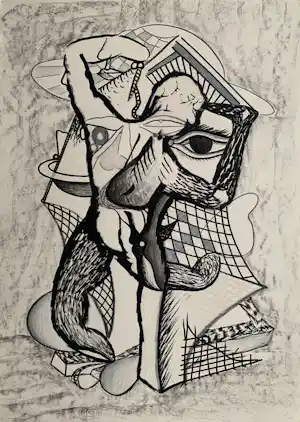 Thomas van der Linden - gemengde techniek op papier | 'The Worldly Portraits' | 1990 kopen? Bied vanaf 100!
