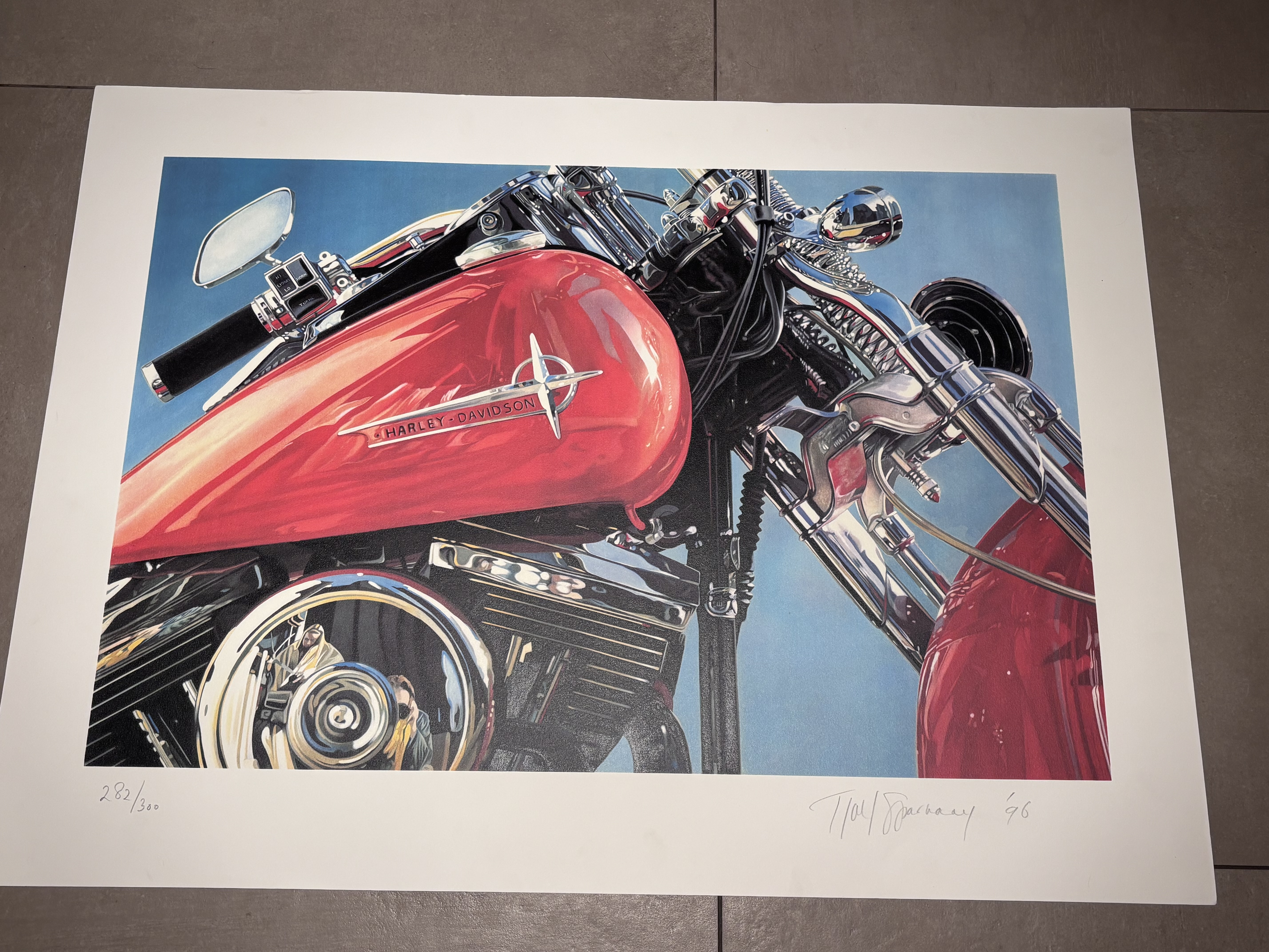Tjalf Sparnaay - grote zeefdruk “Harley” kopen? Bied vanaf 150!