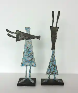 Zihong Zhang - Dancing with my shadow I en II (Brons) verkocht voor € 270!