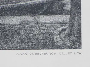 Aart van Dobbenburgh - Wasgoed op Amsterdamse schuiten - Litho kopen? Bied vanaf 35!