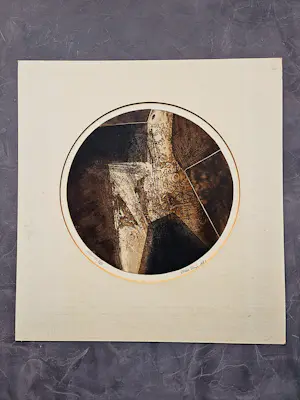 Peter Thijs - Intrigerende in 1972 gemaakte eigen druk reliëf kleuren Ets - gesigneerd kopen? Bied vanaf 37!