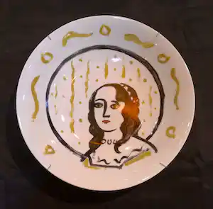 Judith Stolker - (Wand-) bord handbeschilderd, gesigneerd verkocht voor € 5!