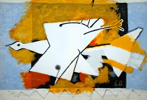 Georges Braque - L'oiseau jaune- 1959 - Originele litho - In de plaat gesigneerd - Mourlot kopen? Bied vanaf 120!