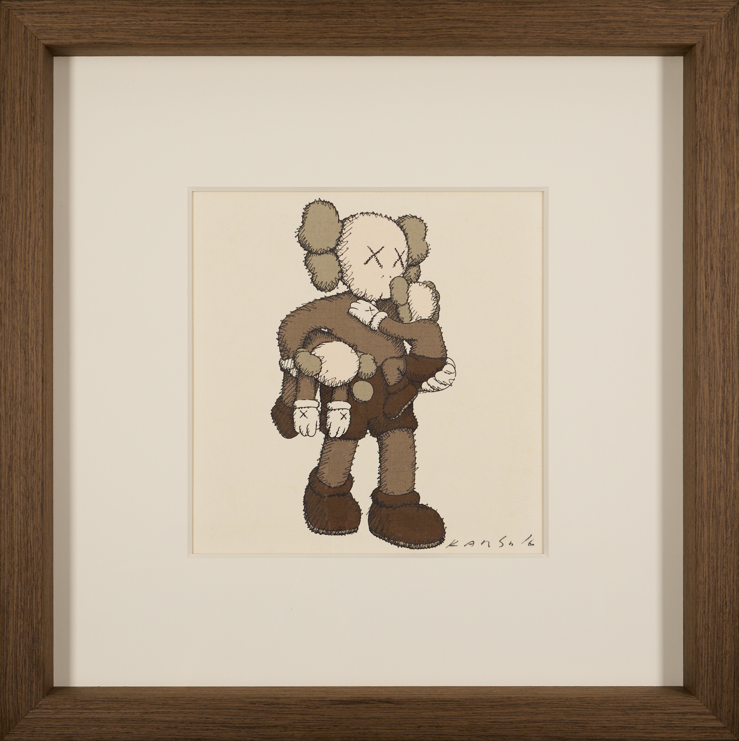 KAWS - Companion - Gesigneerd - Limited Edition op Linnen - Fraai in lijst kopen? Bied vanaf 1280!