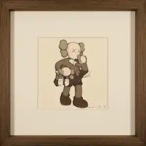 KAWS - Companion - Gesigneerd - Limited Edition op Linnen - Fraai in lijst kopen? Bied vanaf 1890!
